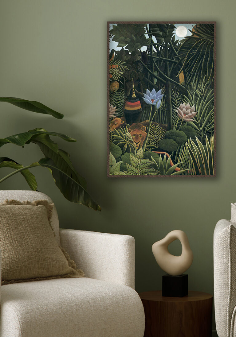 Pintura de una noche de jungla de ensueño