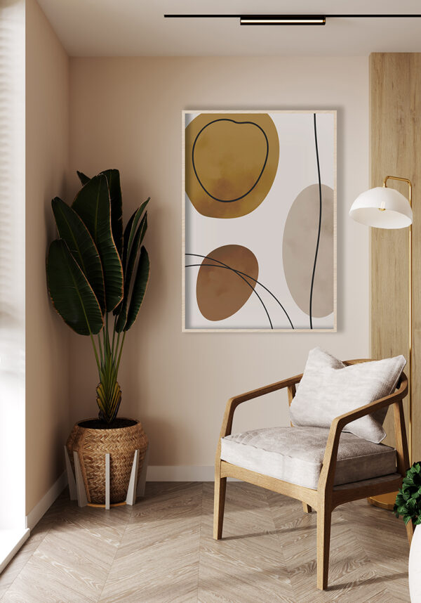 Obra abstracta minimalista con tonos cálidos
