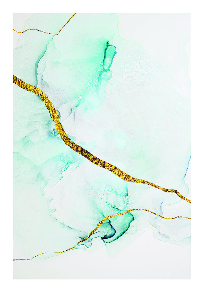 Arte elegante en tinta azul abstracta