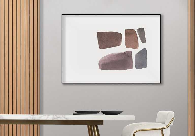 Obra minimalista en tonos tierra