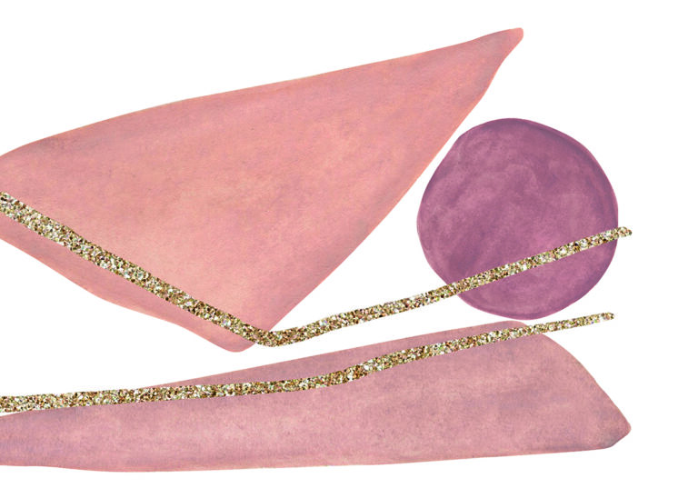 Obra en rosa y dorado