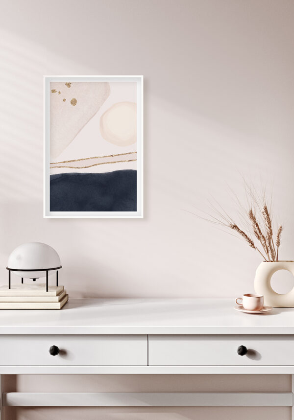 Arte minimalista abstracto en tonos neutros