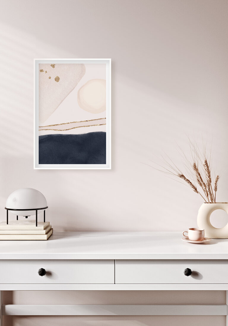 Arte minimalista abstracto en tonos neutros