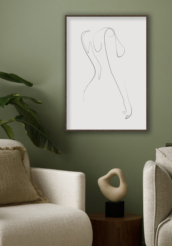 Arte lineal minimalista de una mujer