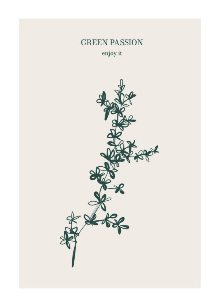Ilustración natural minimalista en tonos monocromáticos
