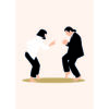 Ilustración minimalista de interacción dinámica