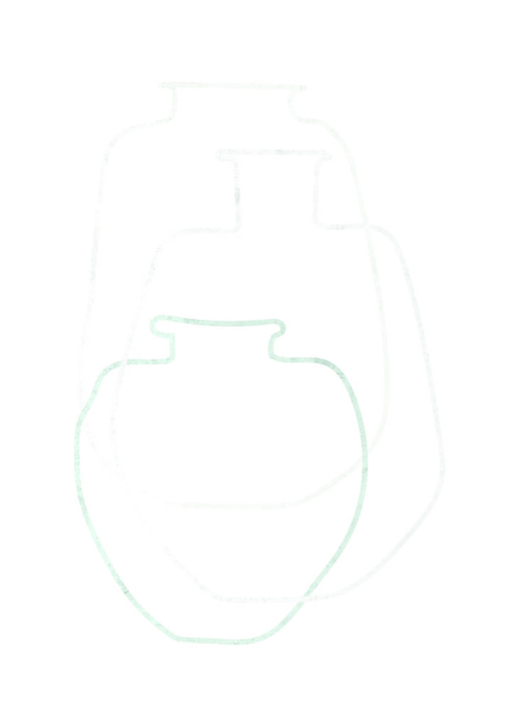Bocetos minimalistas de floreros