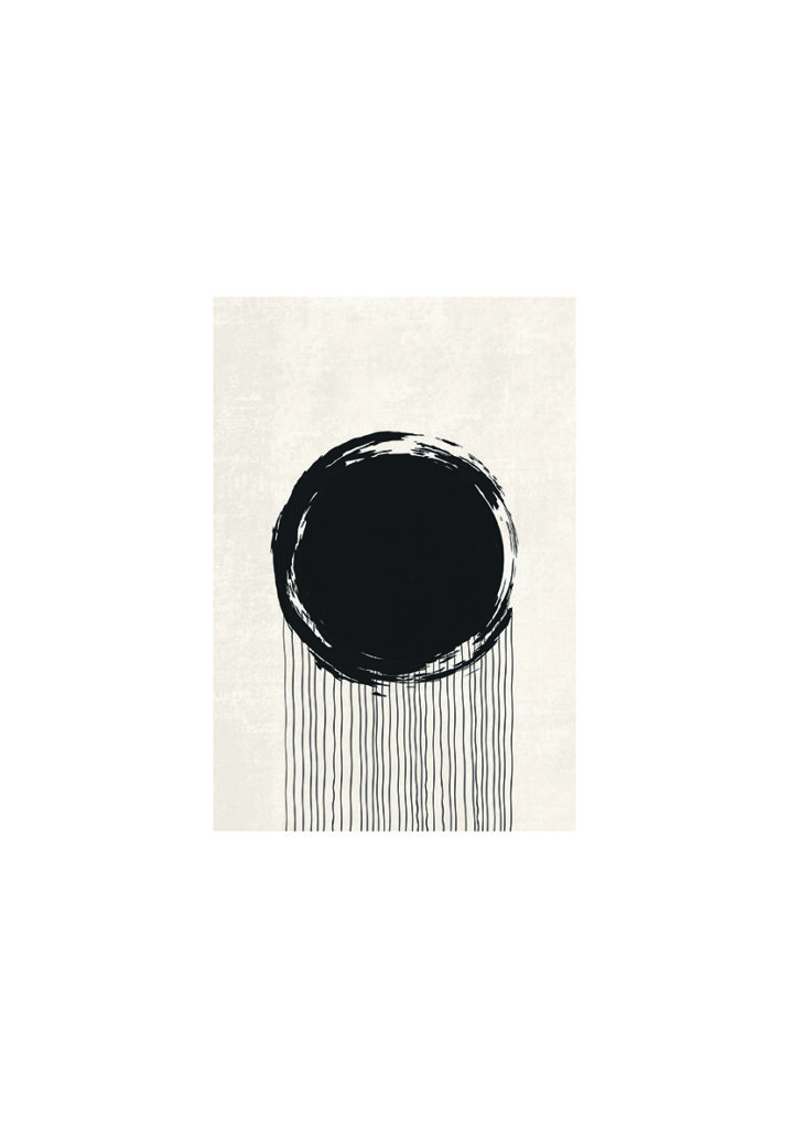 Obra minimalista de tinta goteando