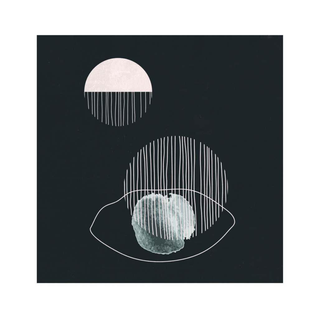 Arte abstracto monocromático minimal