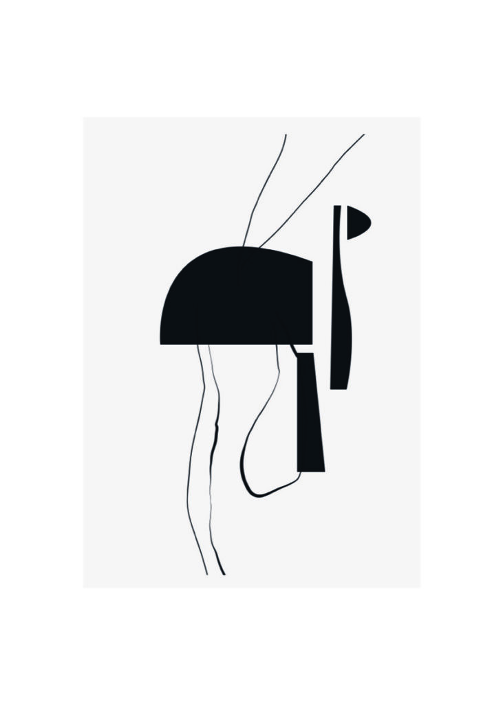 Obra minimalista en blanco y negro