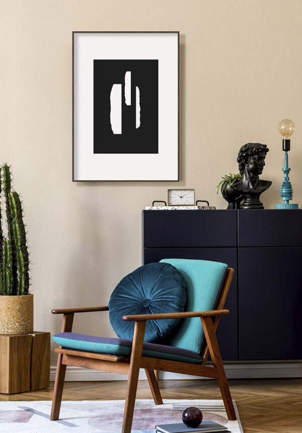 Diseño abstracto moderno en blanco y negro