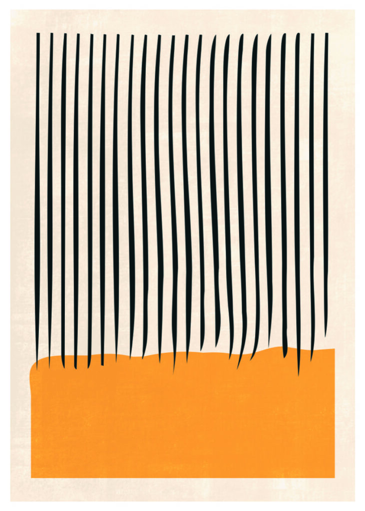 Obra abstracta minimalista en amarillo