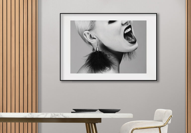 Retrato elegante en blanco y negro