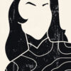 Ilustración minimalista de retrato abstracto