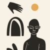 Composición de arte minimalista con formas geométricas