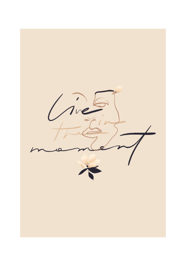 Tipografía minimalista con acento floral