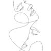 Ilustración lineal minimalista de rostro