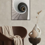 Escalera en espiral con diseño minimalista