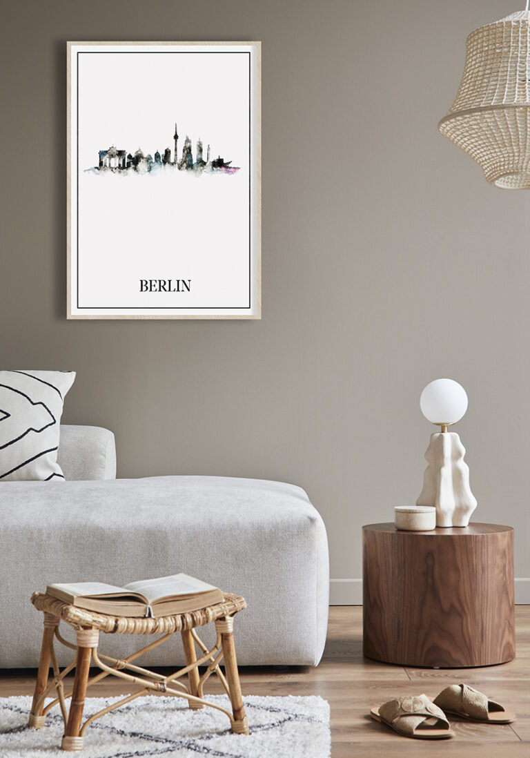 Acuarela moderna de la ciudad de Berlín