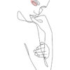 Retrato minimalista en línea de estilo elegante