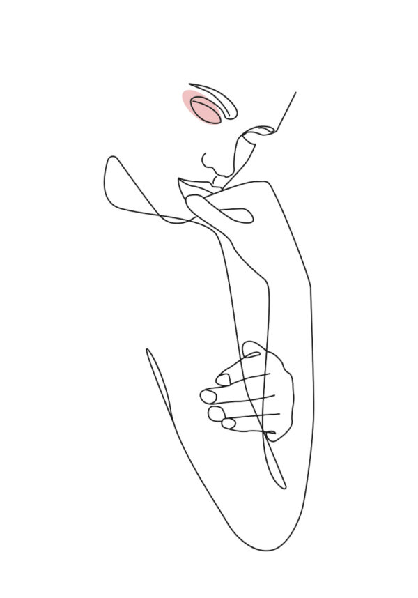 Retrato minimalista en línea de estilo elegante