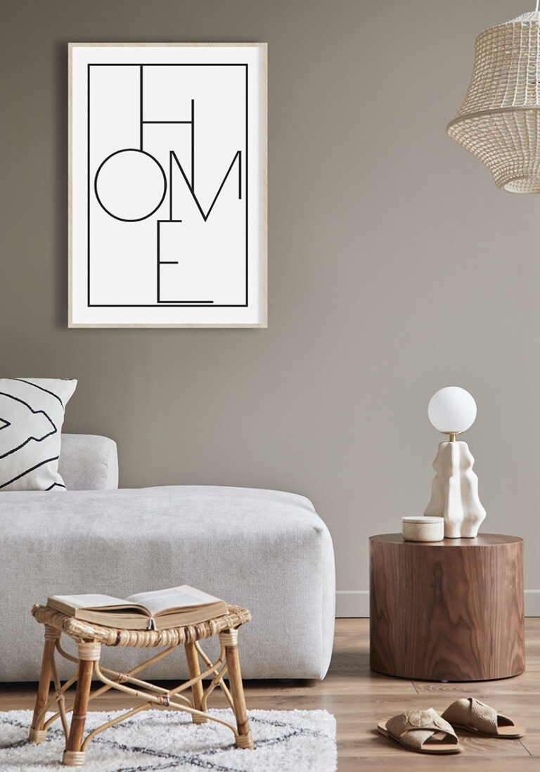 Lámina tipográfica minimalista para el hogar