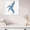 Pintura de ballena azul en acuarela