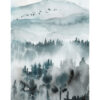 Pintura de paisaje en acuarela con ambiente nostálgico