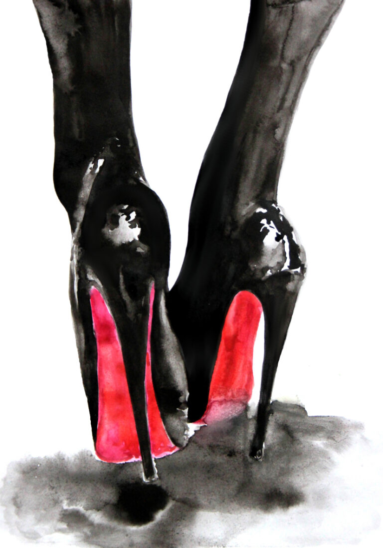 Acuarela elegante de un zapato de tacón