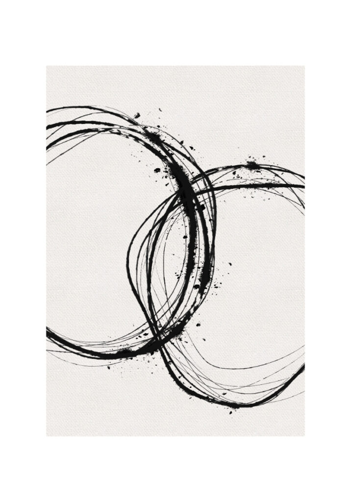 Patrones circulares de trazos en tinta