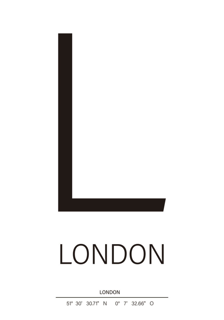 Diseño minimalista de Londres en blanco y negro
