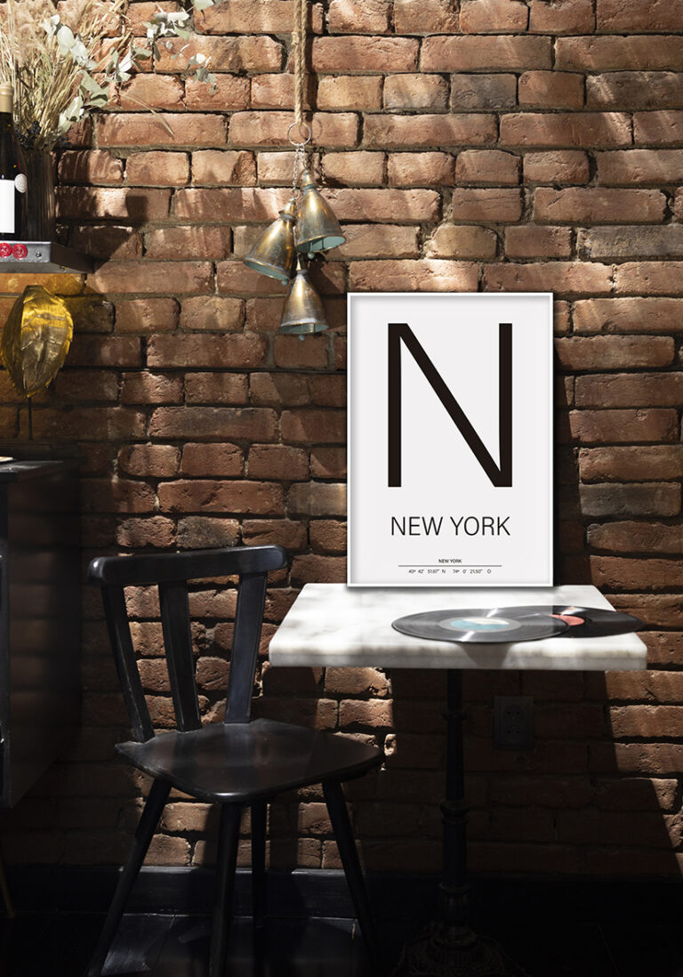 Póster moderno con tipografía de Nueva York