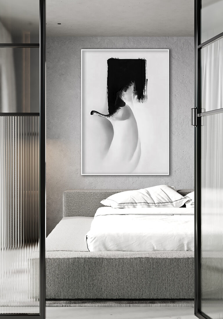 Arte abstracto en blanco y negro minimalista