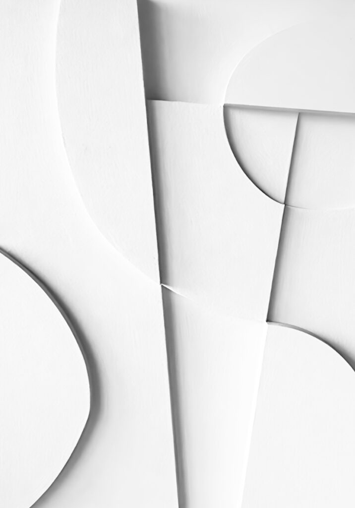 Composición geométrica abstracta en blanco