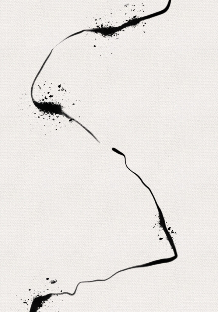 Dibujo lineal abstracto en tinta negra