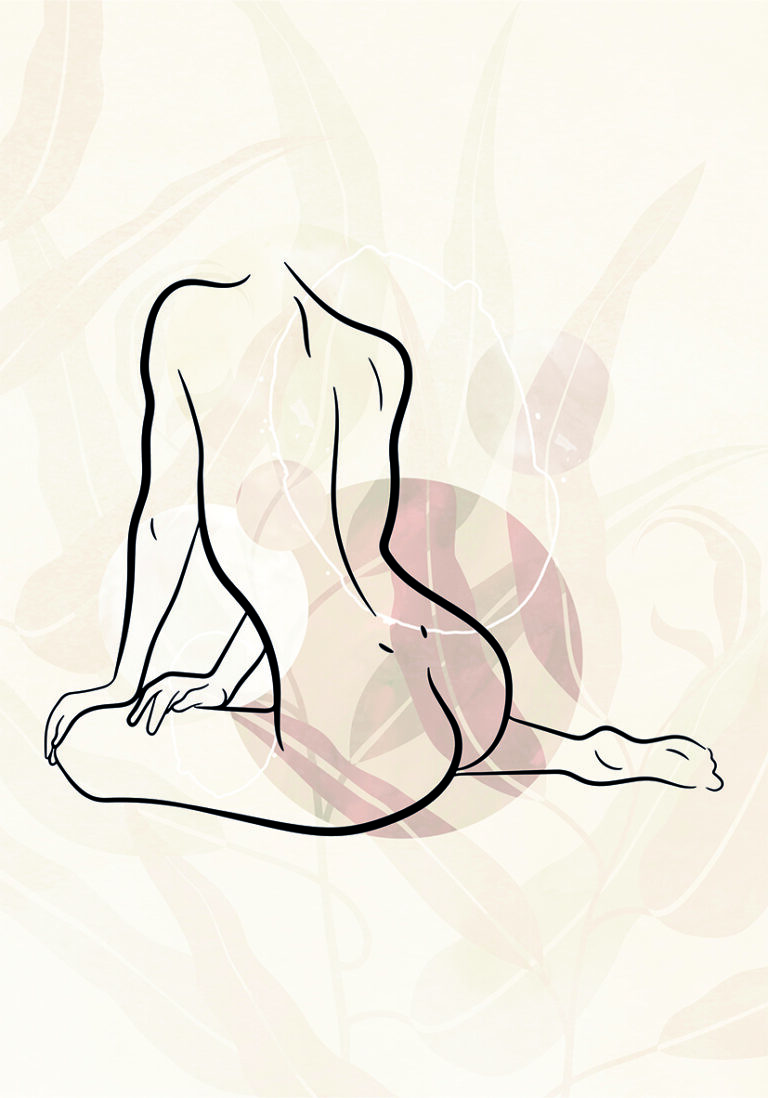 Arte lineal minimalista - Desnudo abstracto