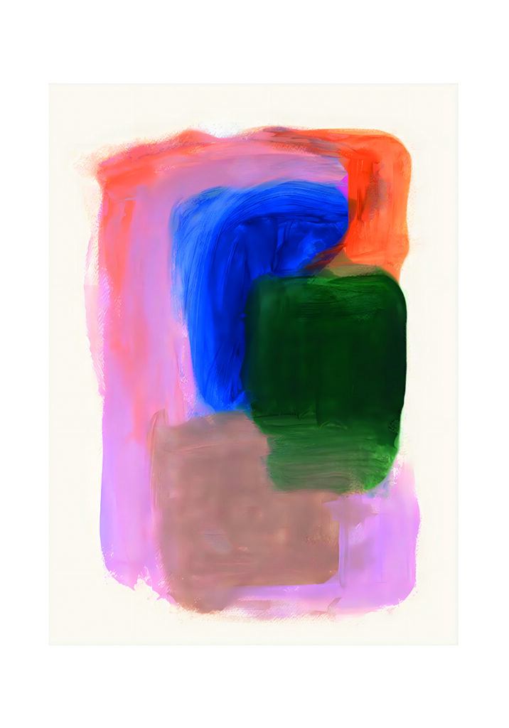 Obra abstracta colorida con pinceladas