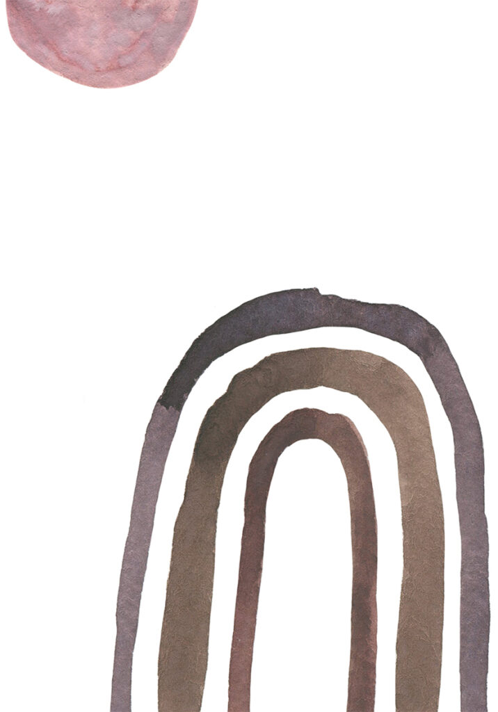 Pintura minimalista en acuarela abstracta