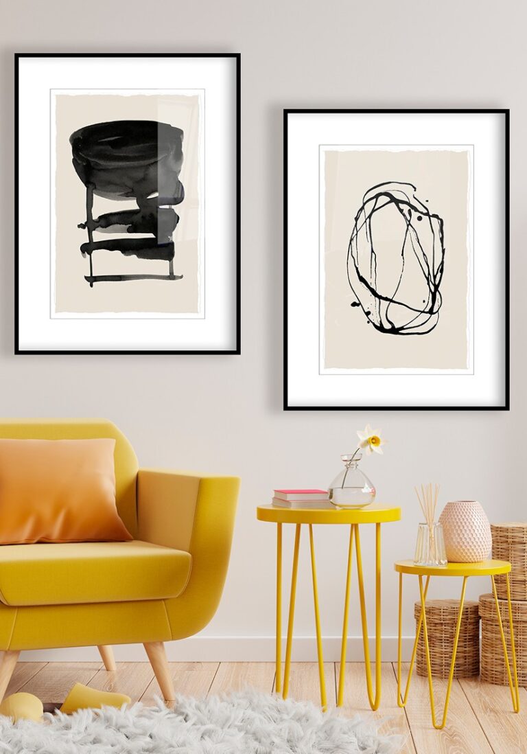 Arte dinámico con líneas de tinta abstracta