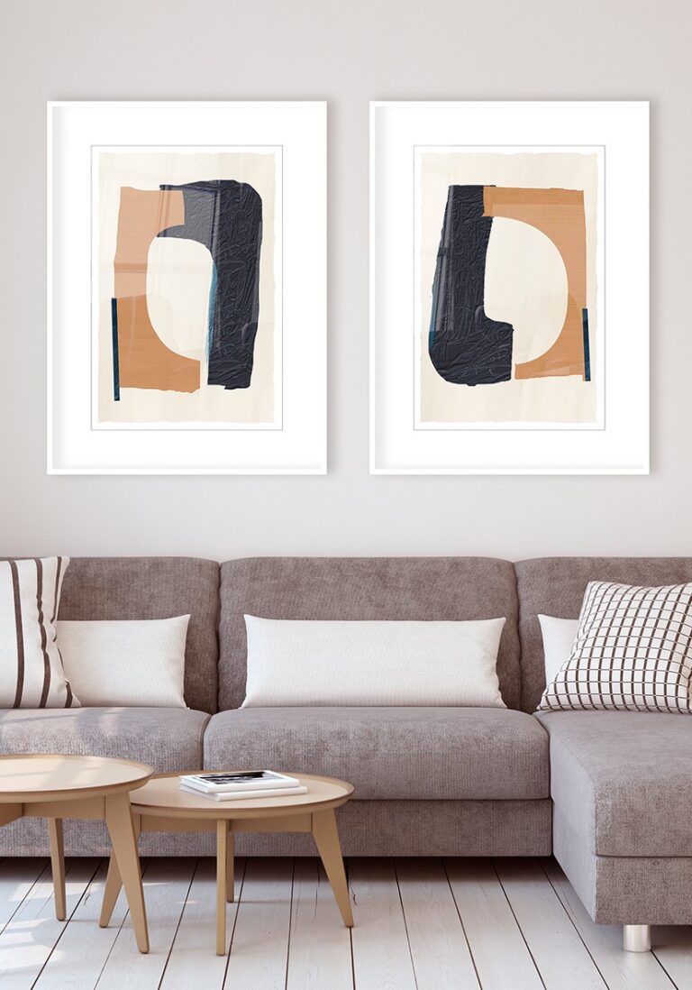 Collage abstracto en tonos neutros