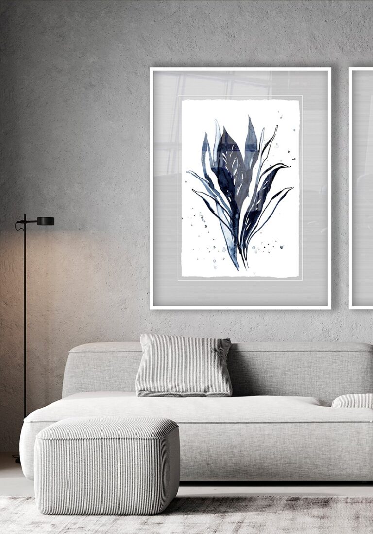 Ilustración botánica abstracta en acuarela