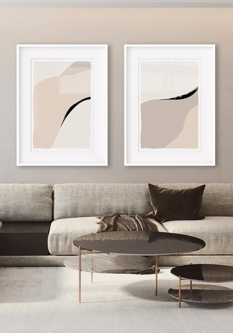 Obra abstracta en tonos neutros