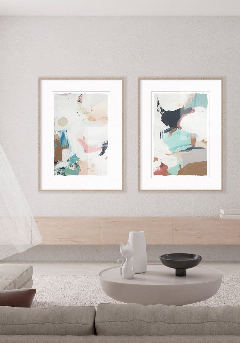 Lienzo abstracto en tonos suaves