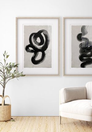 Pintura monocromática con pinceladas