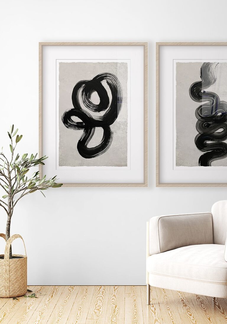 Pintura monocromática con pinceladas