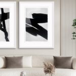 Arte con pinceladas negras y estilo abstracto