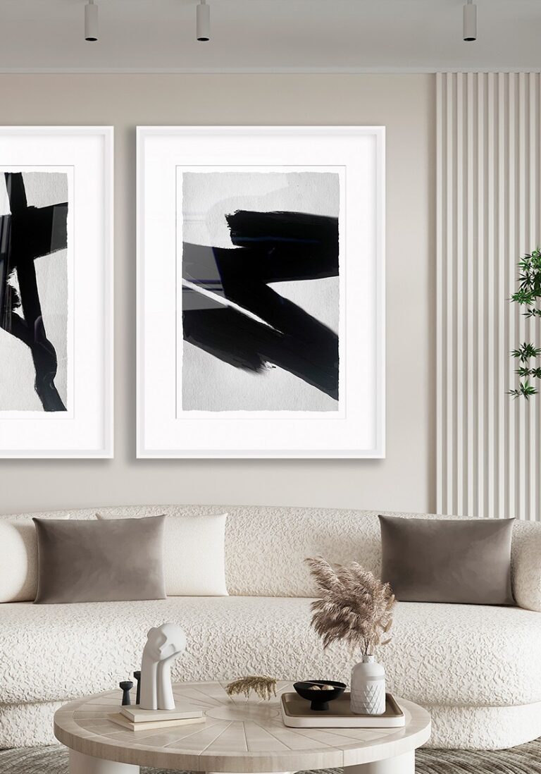Arte con pinceladas negras y estilo abstracto