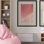 Obra minimalista en rojo y beige
