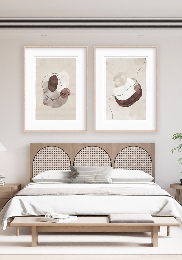 Arte minimalista en tonos tierra