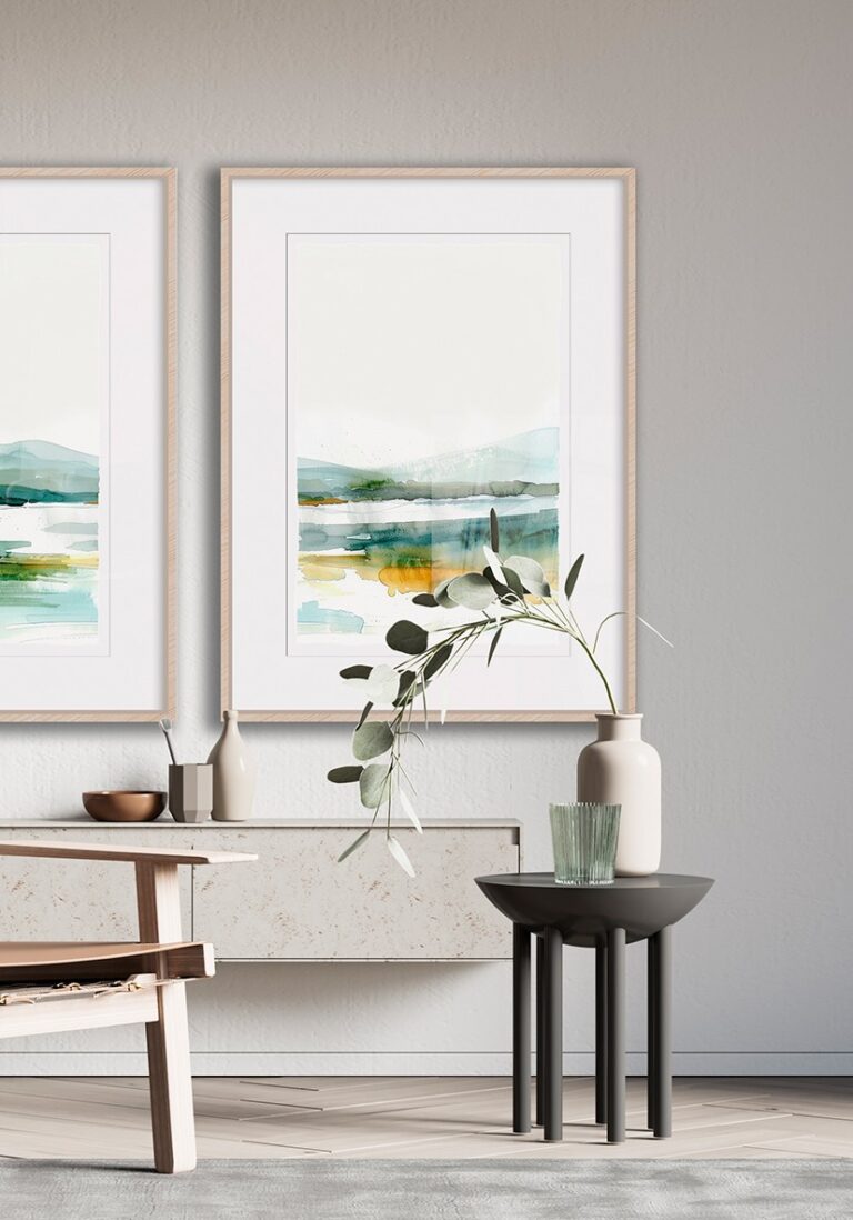 Pintura en acuarela con tonos suaves